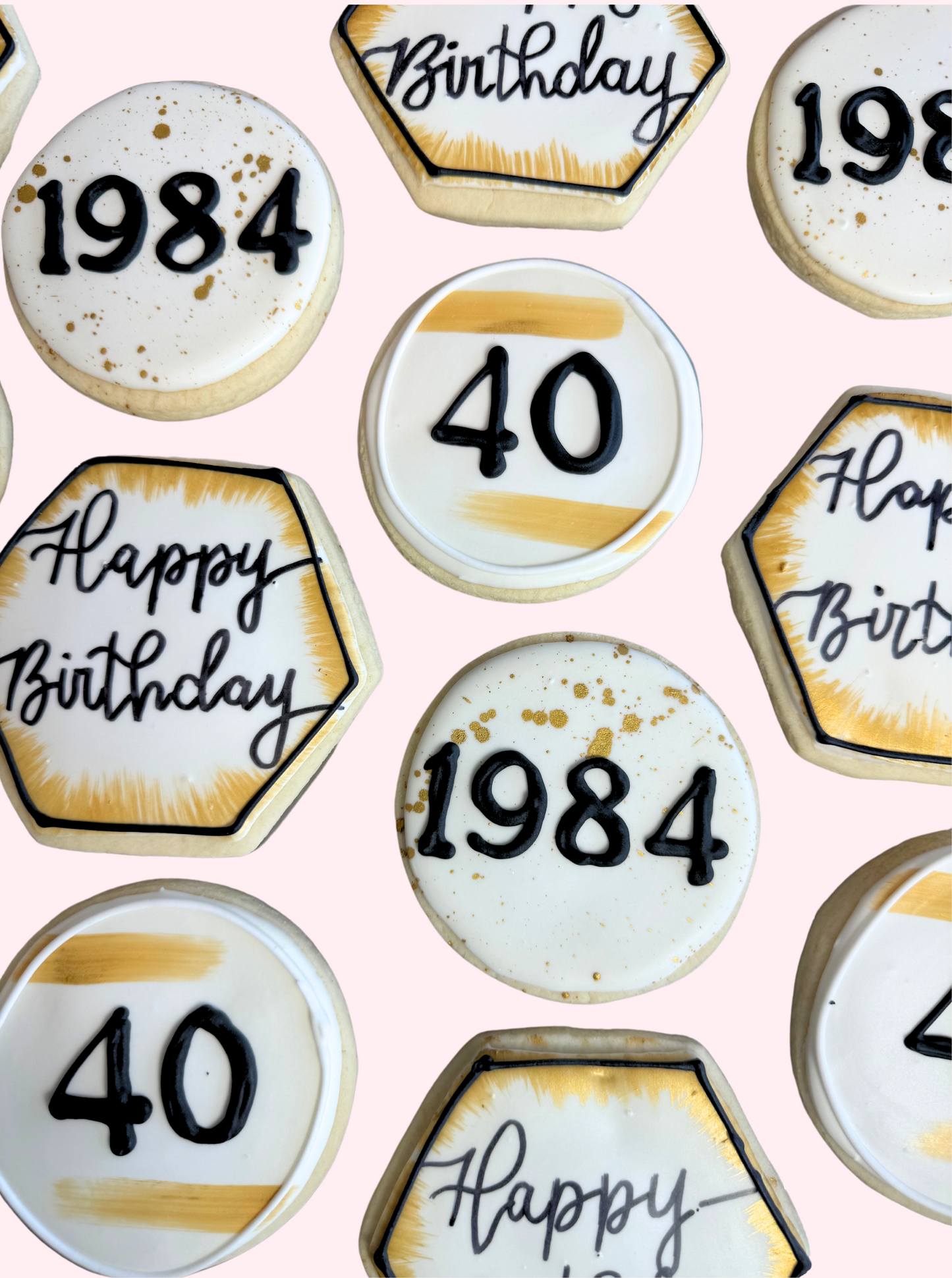 Gold Birthday Cookies