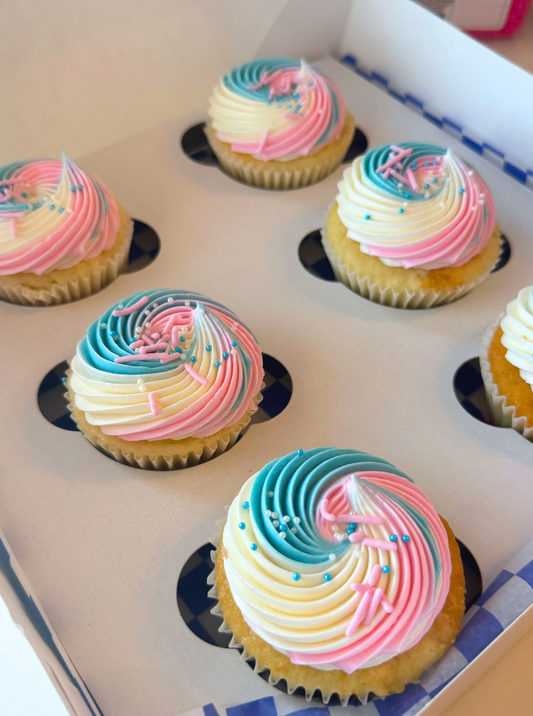 Swirl Gender Reveal Cupcakes